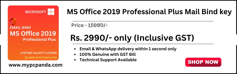 MS office 2019 Professional Plus Email Bind key